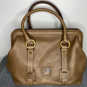 Dooney Bourke Brown TAN LEATHER Florentino Vachetta Mitchell Bag